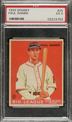 1933 R319 Goudey #25 Paul Waner PSA EX 5