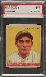 1933 R319 Goudey #31 Tony Lazzeri PSA NM 7