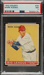 1933 R319 Goudey #39 Mark Koenig PSA NM 7