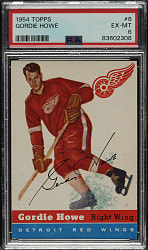 1954-1955 Topps Hockey #8 Gordie Howe PSA EX-MT 6