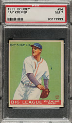 1933 R319 Goudey #54 Ray Kremer PSA NM 7