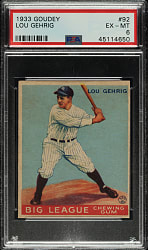 1933 R319 Goudey #92 Lou Gehrig PSA EX-MT 6