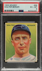 1933 R319 Goudey #98 Walter Berger PSA EX-MT 6