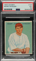 1933 R319 Goudey #107 Heinie Manush PSA EX+ 5.5