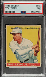 1933 R319 Goudey #118 Val Picinich PSA NM 7