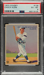 1933 R319 Goudey #128 Chuck Klein PSA EX-MT 6