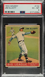 1933 R319 Goudey #132 Jim Elliott PSA EX-MT 6