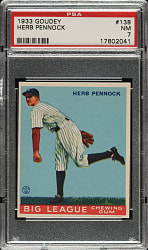 1933 R319 Goudey #138 Herb Pennock PSA NM 7