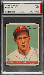 1933 R319 Goudey #139 Ben Cantwell PSA NM 7