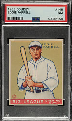 1933 R319 Goudey #148 Eddie Farrell PSA NM 7