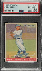 1933 R319 Goudey #155 Joe Judge PSA EX-MT+ 6.5