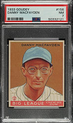 1933 R319 Goudey #156 Danny MacFayden PSA NM 7