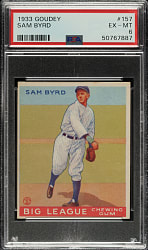 1933 R319 Goudey #157 Sammy Byrd PSA EX-MT 6