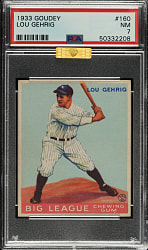 1933 R319 Goudey #160 Lou Gehrig PSA NM 7 (MBA Gold Diamond)