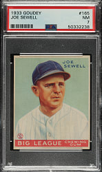 1933 R319 Goudey #165 Joe Sewell PSA NM 7