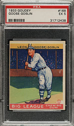 1933 R319 Goudey #168 Goose Goslin PSA EX 5