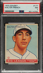 1933 R319 Goudey #177 Walter French PSA NM 7