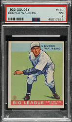 1933 R319 Goudey #183 Rube Walberg PSA NM 7