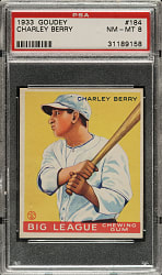 1933 R319 Goudey #184 Charley Berry PSA NM-MT 8