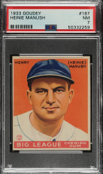 1933 R319 Goudey #187 Heinie Manush PSA NM 7