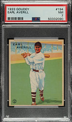 1933 R319 Goudey #194 Earl Averill PSA NM 7