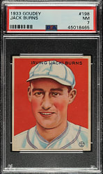 1933 R319 Goudey #198 Jack Burns PSA NM 7