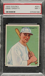 1933 R319 Goudey #201 Ernie Orsatti PSA NM 7