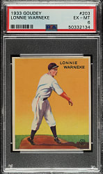 1933 R319 Goudey #203 Lonnie Warneke PSA EX-MT 6