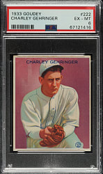 1933 R319 Goudey #222 Charley Gehringer PSA EX-MT 6