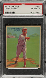 1933 R319 Goudey #223 Dizzy Dean PSA EX-MT 6