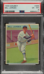 1933 R319 Goudey #225 Billy Jurges PSA EX-MT 6