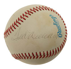 Ted Williams, George H. W. Bush, and Hosni Mubarak Multi-Signed Baseball - JSA