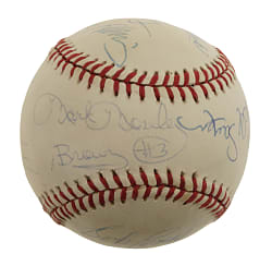 Hall of Fame and Stars Multi-Signed Baseball with Cousy, Havlicek, Billie Jean King, and Sayers