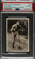 1935 J.A. Pattreiouex "Sporting Events & Stars" #56 Joe Louis Rookie PSA EX-MT 6