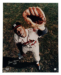 Hank Aaron Signed Photograph with "755" Inscription  - PSA/DNA