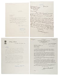 Hall of Fame Signed Letter Collection (11) Including Baker, Mantle, and Marquard
