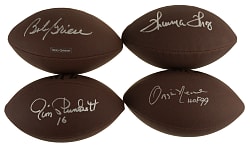 Hall of Fame and Star Signed Football Collection (4): Bob Griese, Ozzie Newsome Jim Plunkett, and Thurman Thomas