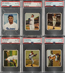 High-Grade 1950 Bowman Near-Complete Set (250/252) with 39 PSA-Graded Cards Including #98 Ted Williams PSA EX-MT 6