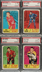 1967-1968 Topps Hockey Complete Set (132) Including 16 PSA-Graded Cards
