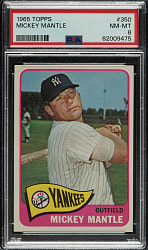 1965 Topps #350 Mickey Mantle PSA NM-MT 8