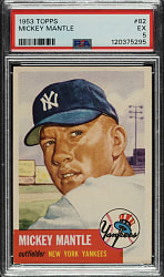 1953 Topps #82 Mickey Mantle PSA EX 5
