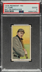 1909-1911 T206 White Border Ty Cobb Bat On Shoulder PSA GOOD 2