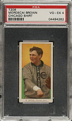1909-1911 T206 White Border Mordecai Brown Chicago on Shirt PSA VG-EX 4