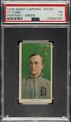 1909-1911 T206 White Border Ty Cobb Portrait Green Background PSA FAIR 1.5