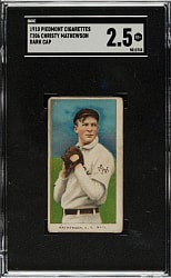 1909-1911 T206 White Border Christy Mathewson Dark Cap SGC GOOD+ 2.5