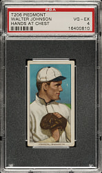 1909-1911 T206 White Border Walter Johnson Hands at Chest PSA VG-EX 4