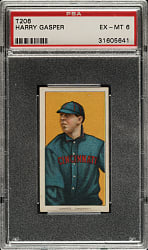 1909-1911 T206 White Border Harry Gasper PSA EX-MT 6