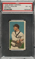 1909-1911 T206 White Border Mickey Doolan Batting PSA EX-MT 6