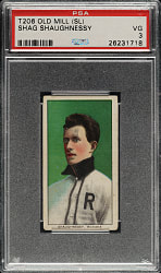1909-1911 T206 White Border Shag Shaughnessy Southern Leaguer PSA VG 3 - Old Mill Back