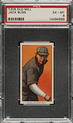1909-1911 T206 White Border Jack Bliss PSA EX-MT 6 - Old Mill Back